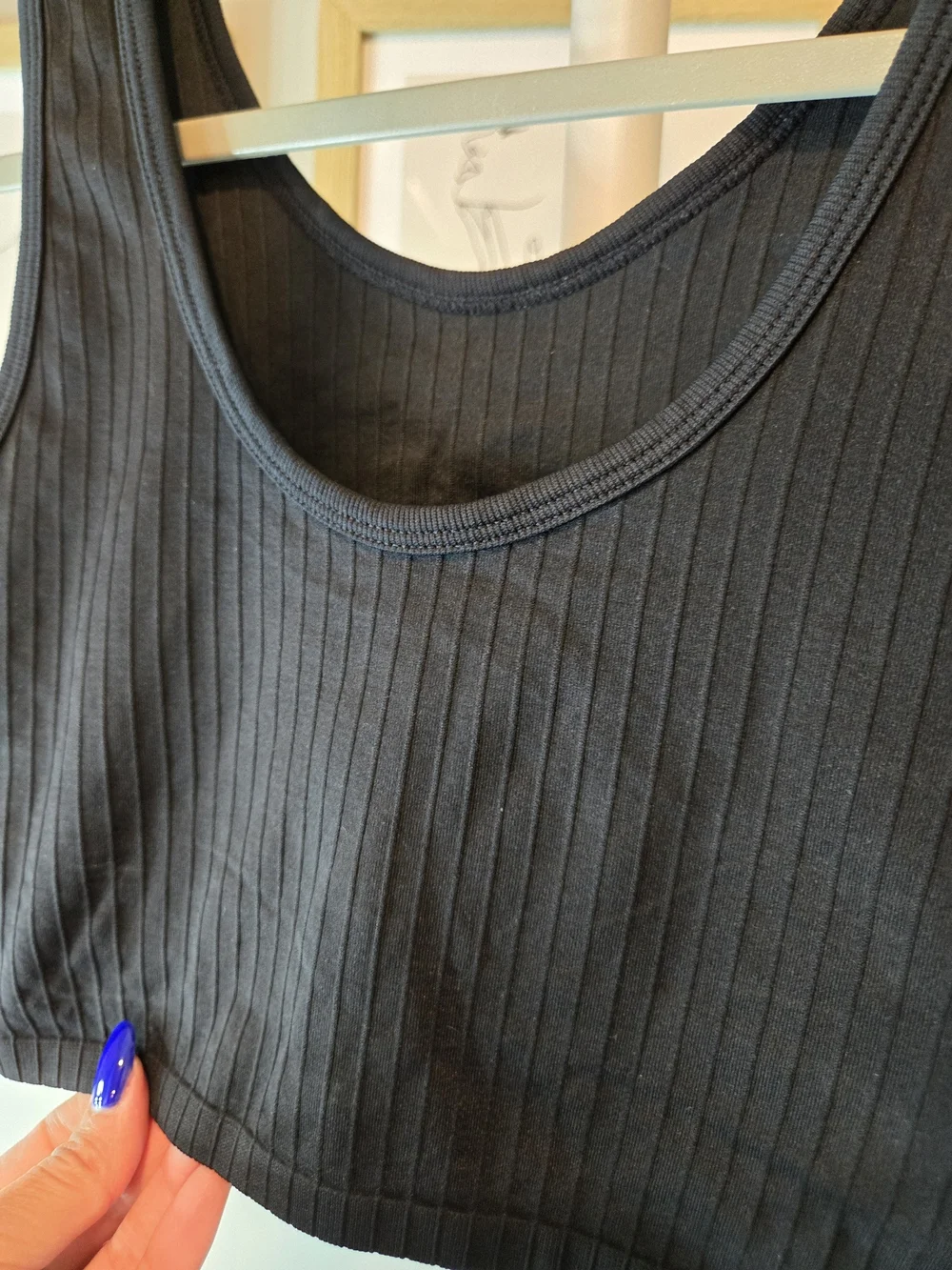aerie Black Ribbed Sports Bra/ Tank